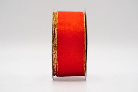 Темно-оранжевая лента с золотым краем и прозрачной линией_K03G-16-5932
