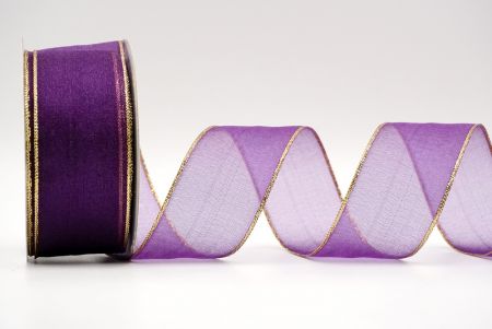 Фиолетовая лента с золотым краем и прозрачной линией_K03G-19-3542