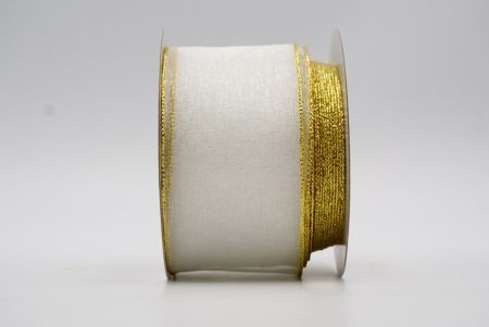Ruban transparent avec bordure dorée blanche_K03G-K22