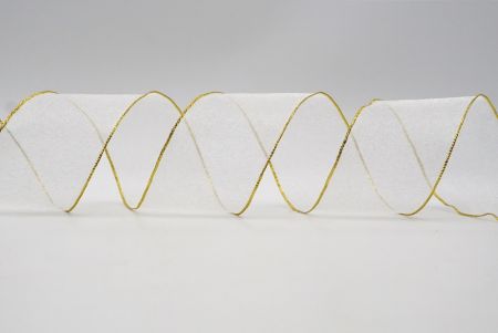 White Gold Edging Line Sheer Ribbon_K03G-K22