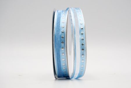 Світло-синя срібляста крапка та підкладка з атласної стрічки_K1060S-319