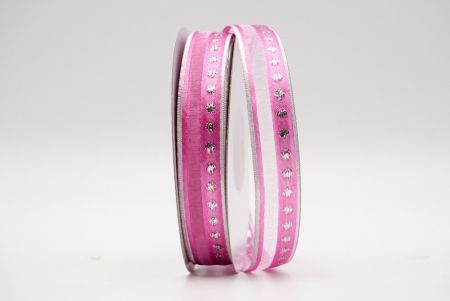 Рожева срібляста крапка та підкладка з атласної стрічки_K1060S-501