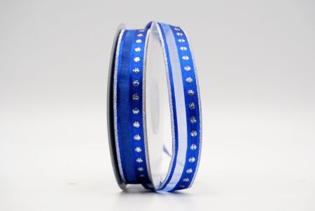 Синя срібляста крапка та підкладка з атласної стрічки_K1060S-A14