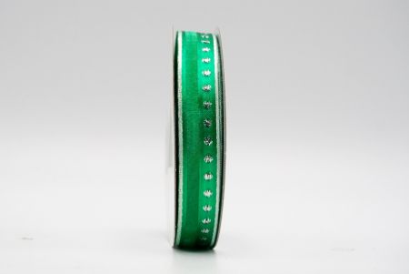 Green Silver Dot And Lining Satin Ribbon_K1060S-K75