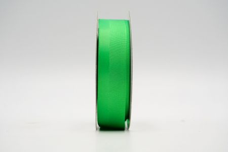 Zöld bordázott szatén mintás szalag_K1188-K75