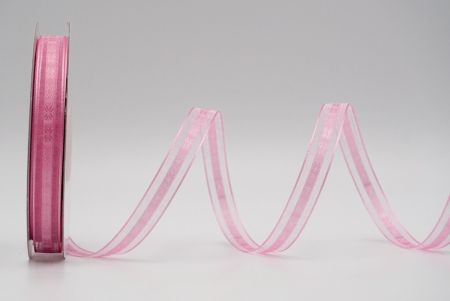Ροζ Κορδέλα Με Λάμψη Και Διάφανο Σχέδιο_K1293-150
