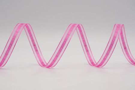 Яскраво-рожева прозора стрічка з мерехтливим дизайном_K1293-501