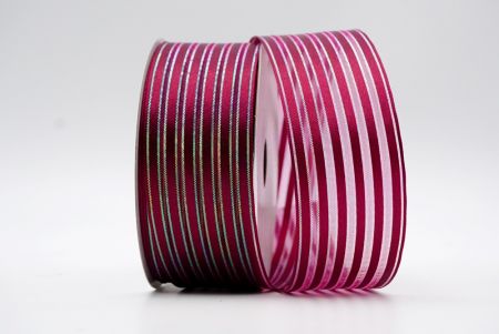 Burgundy Metallic Stripe Sheer Ribbon_K1296N-A33