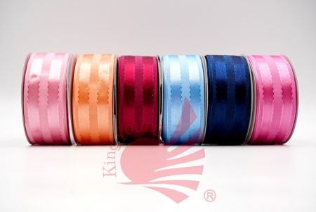 Offray 5/8 x 9' Rainbow Woven Stripes Grosgrain Ribbon
