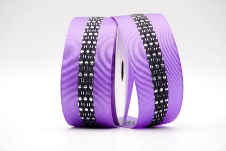 Фіолетова та чорна металічна середньо-пунктована та прошита грошгренова стрічка_K1594S-2665C