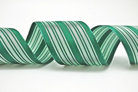Зелений сатиновий стрічка з смужками_K1598-6