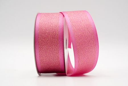 Ροζ μεταλλική γκλίτερ κορδέλα με γκρογκρέν ακμή_K1599-224C