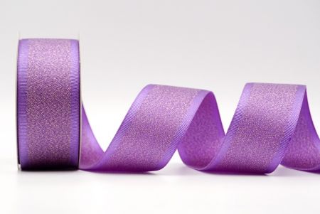 Фиолетовая ленточка с металлическим блеском и каймой из гросгрейна_K1599-2665C