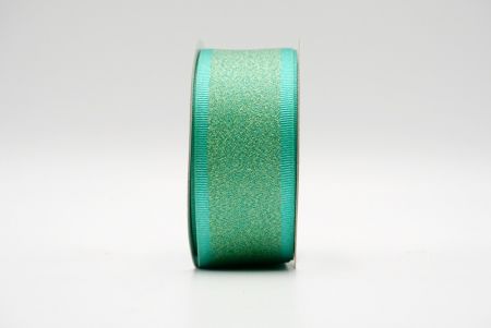 Ruban à bordure en gros-grain métallique vert Tiffany pailleté_K1599-333C
