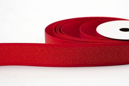 Punainen metallinhohtoinen grosgrain-reunusnauha_K1599-PTM074
