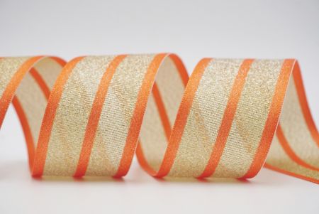 оранжевая металлическая тканая атласная лента