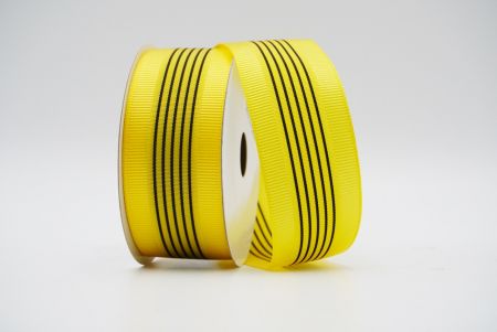 Yellow Grosgrain 5 Center Stripes Ribbon_K1711-7404C