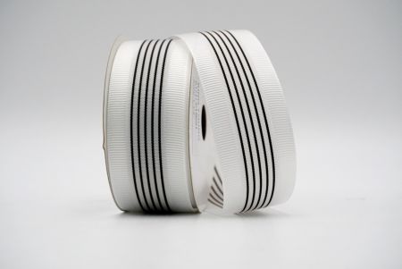 White Grosgrain 5 Center Stripes Ribbon_K1711-PTM001