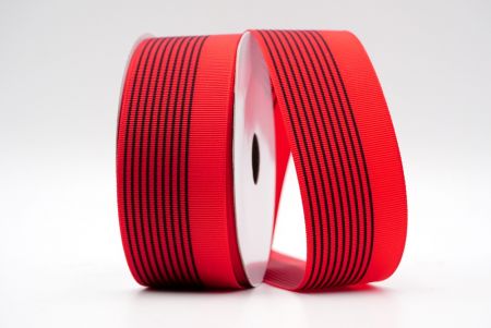 Красная прямая линейная лента из грогрена с дизайном_K1756-K21