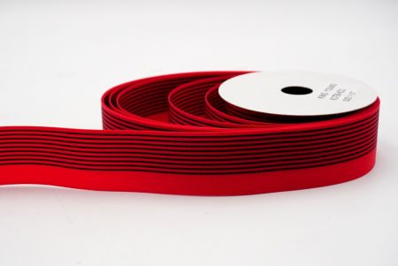 Cinta de grosgrain de diseño lineal recto rojo_K1756-K21