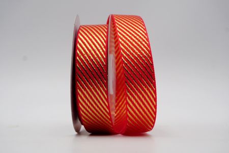 Red Metallic Diagonal Line Design Ribbon_K211-K21
