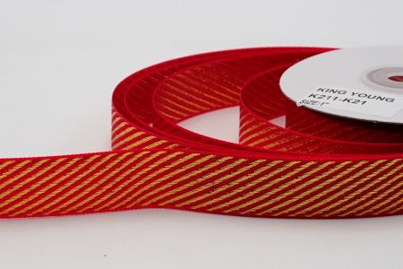 Rotes Metallic-Diagonalstreifen-Design-Band_K211-K21