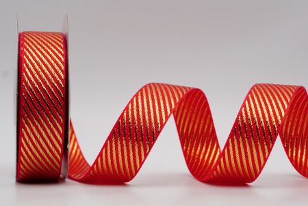 लाल मेटालिक डायगनल लाइन डिज़ाइन रिबन_K211-K21