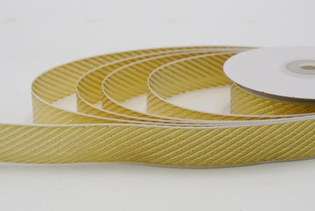 Yellow Metallic Diagonal Line Design Ribbon_K211-K22