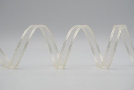 Wit satijnen lint met transparant blok en ontwerp_K225-11-0105
