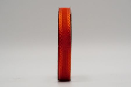 Sötét narancssárga áttetsző blokkos szatén design szalag_K225-16-1459