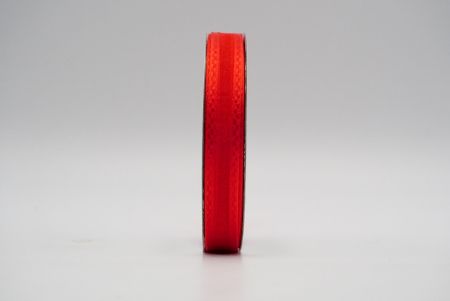 Красная прозрачная лента с блочным атласным дизайном_K225-18-1564