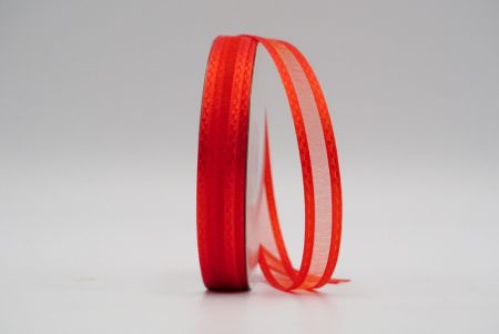 Red Sheer Block Satin Design Ribbon_ K225-18-1564