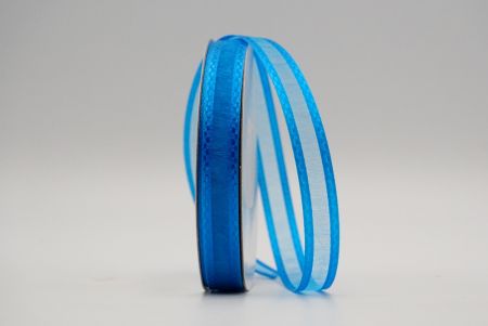 Синяя прозрачная лента с блочным атласным дизайном_K225-18-4147