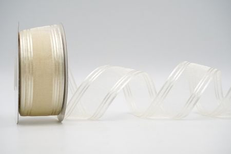 White Sheer and Line Satin Design Ribbon_ K232-11-0105