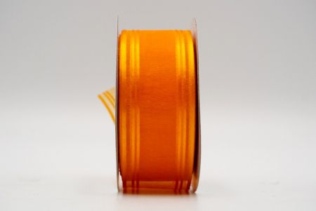 Nastro trasparente arancione con design di linee in raso - K232-14-1052