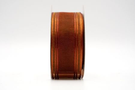 Nastro trasparente marrone con design di linee in raso - K232-16-1432