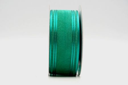 Ruban en satin transparent vert avec motif en ligne_K232-16-5932