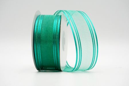 Cinta de diseño satinado transparente y con líneas en color verde_K232-16-5932