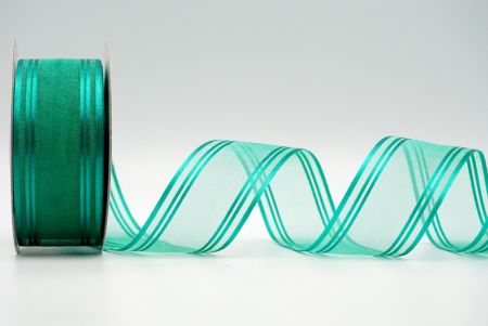 Cinta de diseño satinado transparente y con líneas en color verde_K232-16-5932