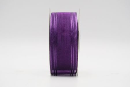 Ruban en satin transparent violet avec motif en ligne_K232-19-3542
