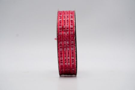 Piros és ezüst kockás fémes áttetsző szalag_K270S-K21