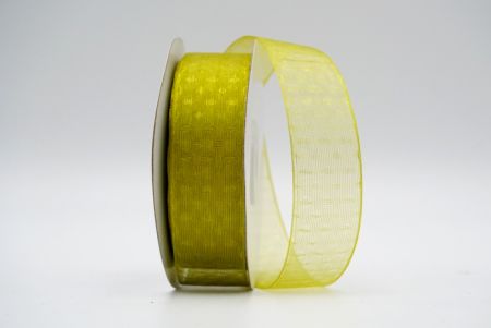 Nastro giallo trasparente con design a pois_K304-15-0646