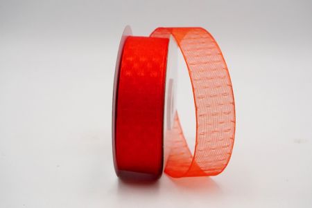 Punainen läpinäkyvä pilkullinen nauha, malli K304-18-1564