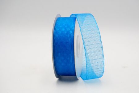Синяя прозрачная ленточка с точечным дизайном_ K304-18-4147