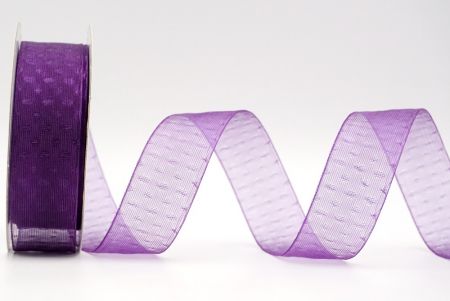 Фиолетовая прозрачная ленточка с точечным дизайном_ K304-19-3542