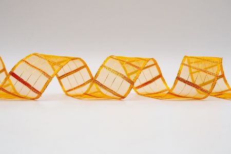 Oranges metallisches/farbiges Karo-Scherenband ROT_K344G-4-14-105