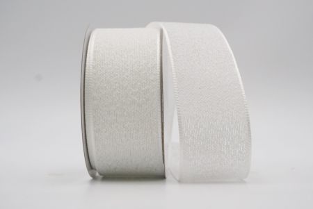 White Sheer and Wavy Plain Color Ribbon_K445-PT001