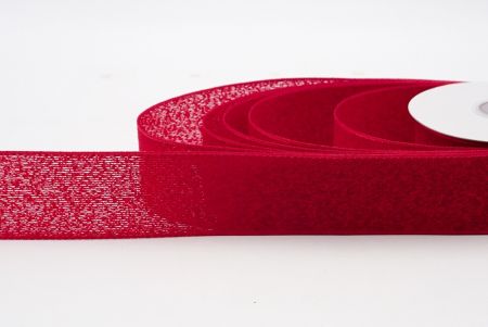 Ruban rouge transparent et ondulé de couleur unie_K445-PT074