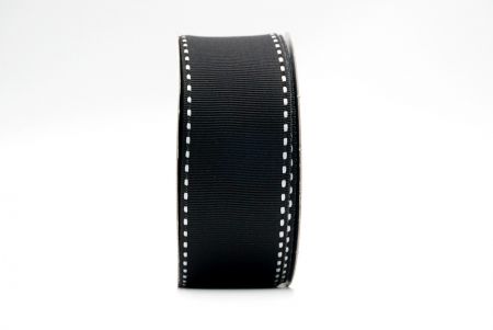 Black-White Stitched Side Grosgrain Ribbon_K584-1-099