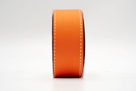 Orange-White Stitched Side Grosgrain Ribbon_K584-1-150075
